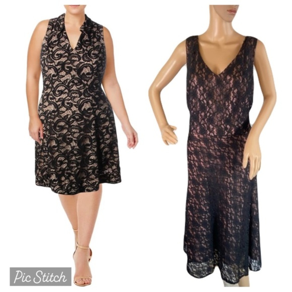 Signature By Robbie Bee Floral Lace Dress